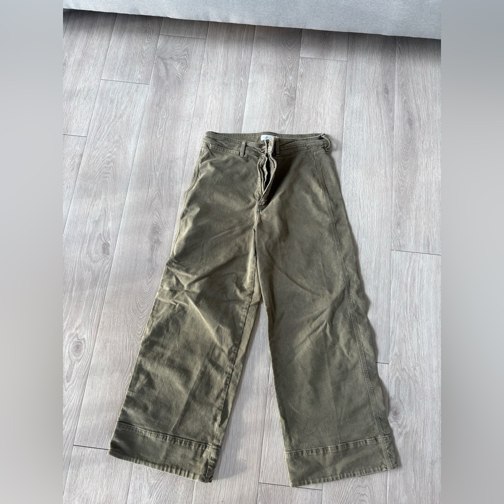 LOFT Women's Olive High Waist Wide Leg pants